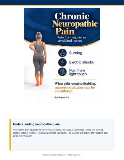 Cover of Chronic neuropathic pain patient guide