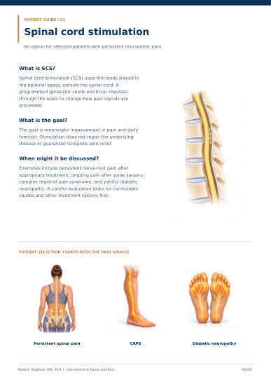 Cover of Spinal cord stimulation patient guide